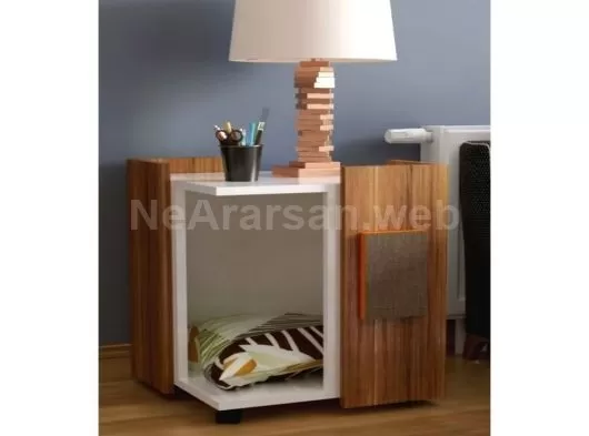 50*60*45 Köşe Sehpa Kedi Evi Afrika Ceviz