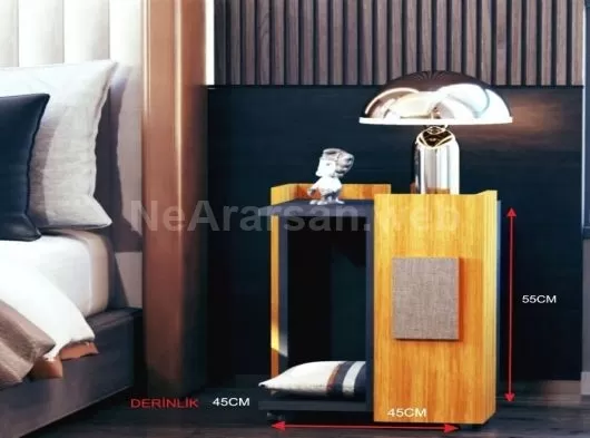 55*45*45 Köşe Sehpa Kedi Evi Bambu