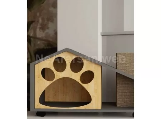 Baca ve Pati Konsept li Kedi Evi Antrasit