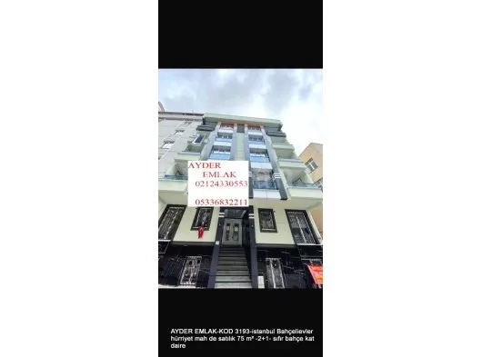 istanbul Bahçelievler hürriyet mah de satılık 75 m² -2+1- bahçe kat daire