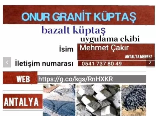 Mehmet Çakır granit küp taş bazalt küp taş uygulama ekibi Mehmet Çakır Antalya
