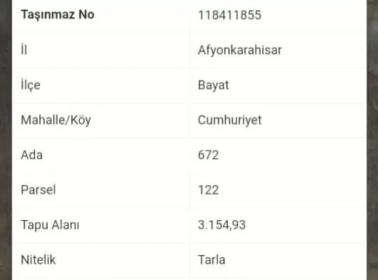 MERSİN MUT Haciahmetli köyünde satılık YAYLALIK ARAZİ