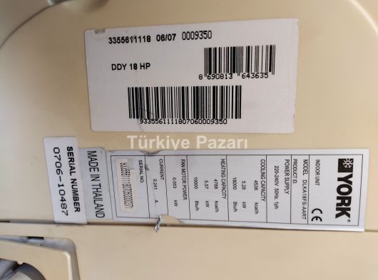 Sıfır ayarında Demirdöküm York 19000 BTU KLİMA