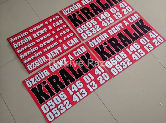 OTO GALERİ KİRALAMA SATILIK KİRALIK ARAÇ LEVHASI