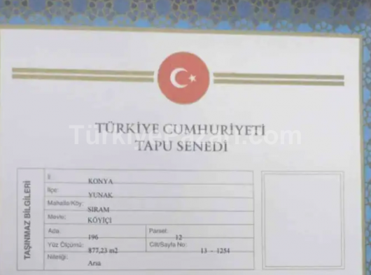 Konya Yunak Sıram koyunde satılık arsa