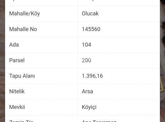 Yenipazar Ulucak Köy Merkezde Yatırımlık 1396 Metrekare Arsa