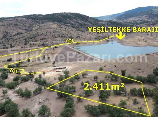 Meram Yeşiltekke Baraj manzaralı Müstakil tek tapulu 2.411m2