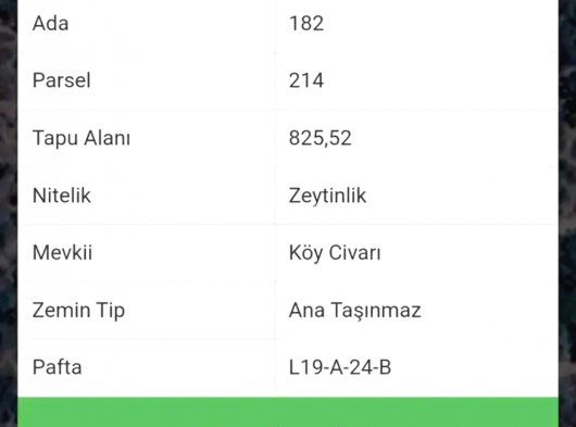 Arazimiz tatlı meyilli köycivarı geçiyor fiyat emsalinin değerinde gitbak gör tapuya