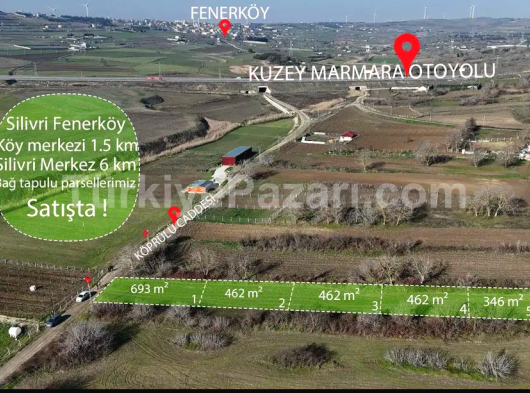 Silivri Fenerköy'de resmi yola cepheli satılık parseller!