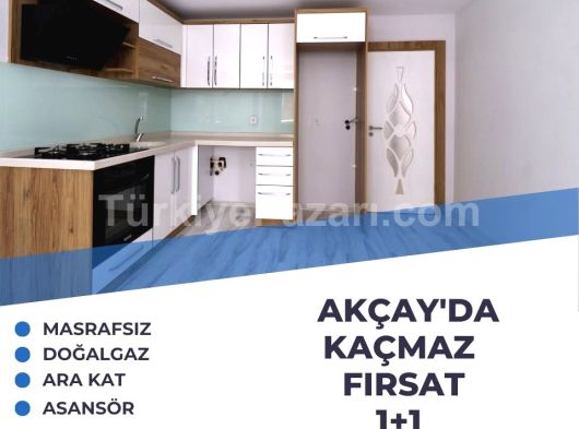 AYGÜL'DEN AKÇAY'DA ARAKAT DOĞALGAZLI VE ASANSÖRLÜ KAÇMAZ FİYATA MASRAFSIZ 1+1 SATILIK DAİRE