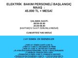 Elektrik Bakım Personeli Aranıyor