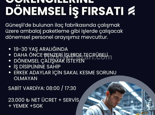 Üniversite Öğrencilerine Dönemsel İş Fırsatı