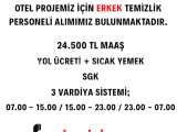 Mersin Merkezde bulunan otel personelimiz için temizlik görevlisi aranmaktadir