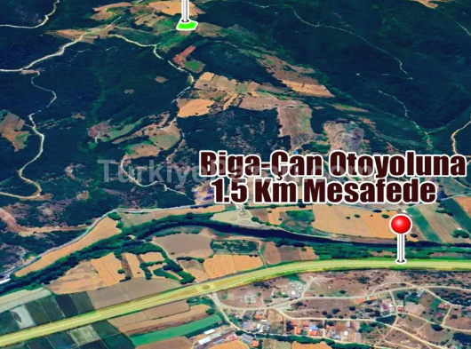 ÇANAKKALE BİGA AKKAYRAK KADASTRO YOLA CEPHE MÜSTAKİL TAPULU TARLA 3850 M2