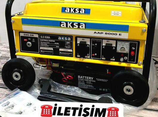 SIFIR AKSA 8 KW OTOMATİK MARŞLI BENZİNLİ  BAKIR SARGILI JENERATÖR..