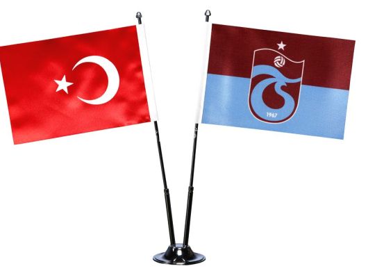 MASA BAYRAĞI İKİLİ AYAKLI FİRMA REKLAM BASKILI