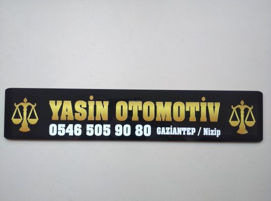 OTO PLAKA KAPATAN LEVHA OTO GALERİ LÜKS PLAKALIK FİLEKSİ BASKI