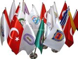 MASA BAYRAĞI İKİLİ AYAKLI FİRMA REKLAM BASKILI