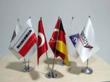 MASA BAYRAĞI İKİLİ AYAKLI FİRMA REKLAM BASKILI