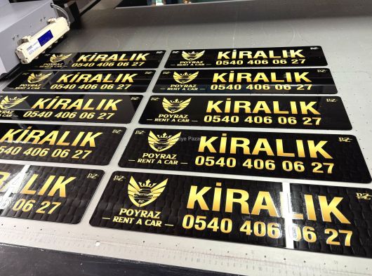 OTO PLAKA KAPATAN LEVHA OTO GALERİ LÜKS PLAKALIK FİLEKSİ BASKI