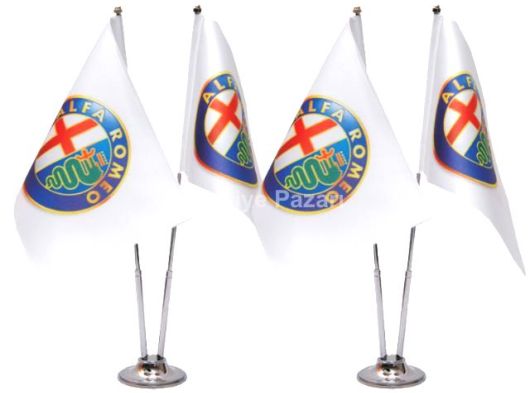 MASA BAYRAĞI İKİLİ AYAKLI FİRMA REKLAM BASKILI