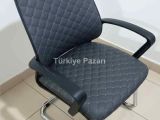 Polen deri tekli bekleme misafir koltuğu ofis koltuğu