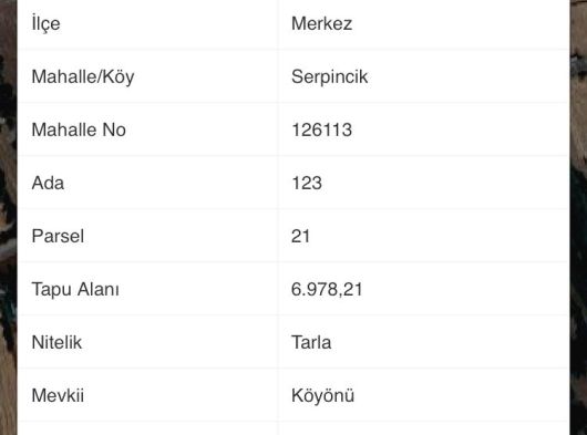 SAHİBİNDEN KARŞIYAKA SERPİNCİKTE TEK TAPU TARLA