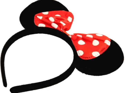 Kırmızı Fiyonklu Minnie Mouse Taç Fare Tacı Kafa Bandı