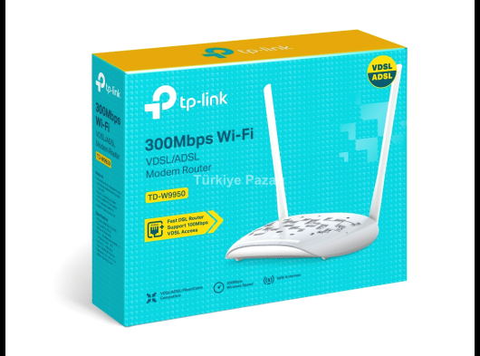 TP-LINK TD-W9950, 4 Port, 2.4Ghz Wifi, 300Mbps, 2xAnten, VDSL2, ADSL2 MODEM