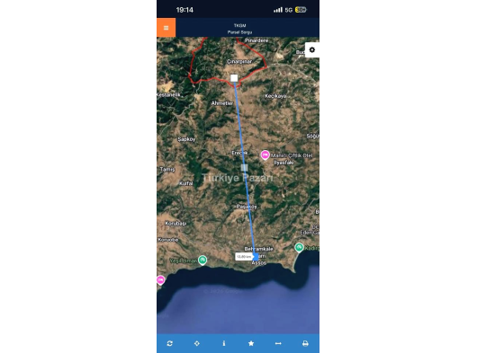 ÇANAKKALE AYVACIK ÇINARPINAR KÖYÜ MÜSTAKİL TAPULU MUAZZAM TARLA 564 M