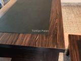 AHŞAP OFİS TAKIMI DERİ SÜMEN DETAYLI