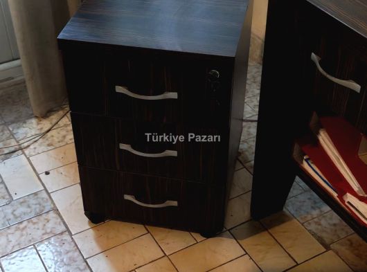 AHŞAP OFİS TAKIMI DERİ SÜMEN DETAYLI