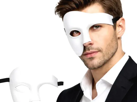 Beyaz Yarım Erkek Maske – Phantom Parti & B Maskesi