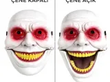 Kırmızı Renk Kostüm Partisi Ekstra Parlak B Maskesi 15x10 cm