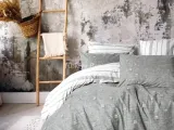 Klein Nakışlı Çift Kişilik Nevresim Takımı Patara Gri