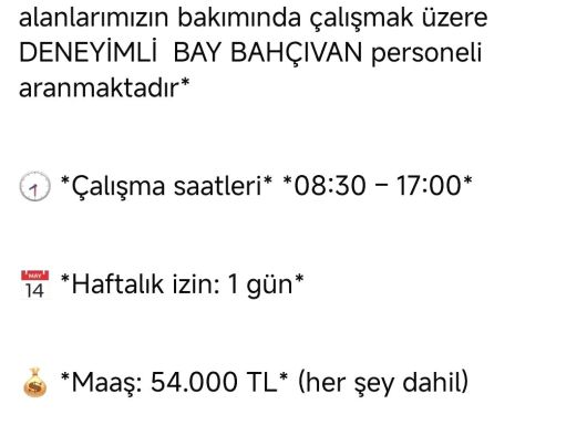 Bahçıvan aranıyor