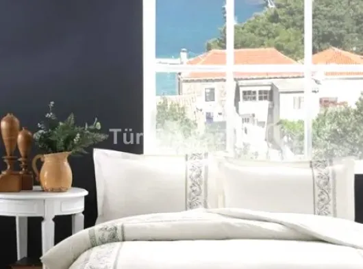 Puff Nakışlı Ranforce Çift Kişilik Nevresim Takımı Gaja Mint