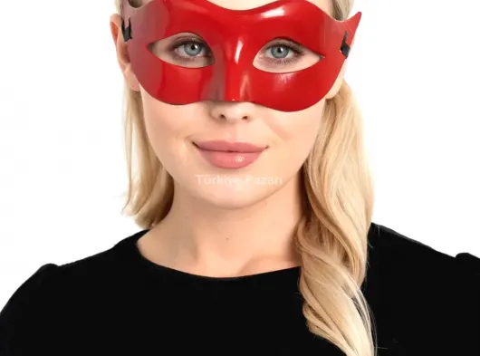 Kırmızı Renk Masquerade Kostüm Partisi Venedik B Maskesi