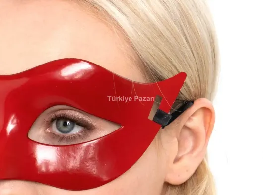 Kırmızı Renk Masquerade Kostüm Partisi Venedik B Maskesi