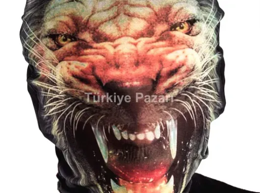 Lüks Siyah Tüylü Taşlı B Maskesi