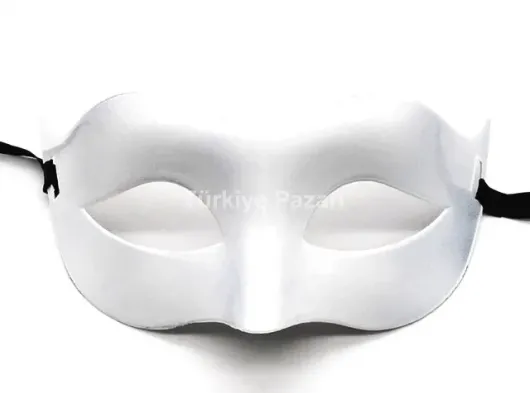 Beyaz Renk Masquerade Kostüm Partisi Venedik B Maskesi