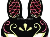 Beyaz Dantel Tüllü Peçeli Parti Maskesi – Tüylü İnci Detaylı