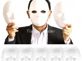 Beyaz Renk Boyanabilir Anonim Tam Yüz Cosplay Maske 24x18 cm