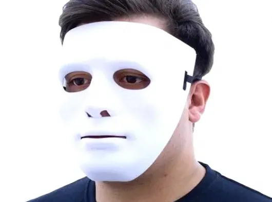 Beyaz Renk Hip Hop Anonim Jabbawkeez Dans Maskesi 18x19 cm