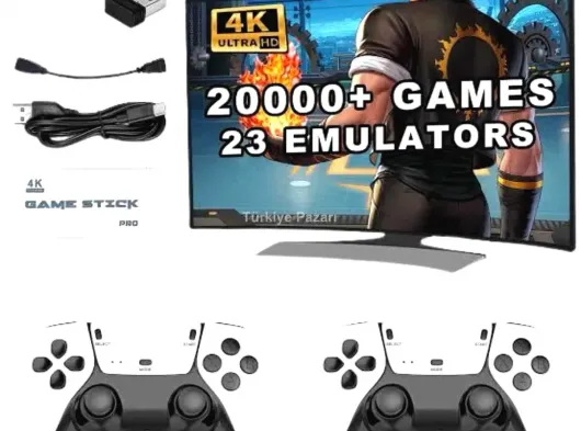3D 4K HD 2.4G Game Stick 4K Ultra Hd Oyun Konsolu Çift Kollu