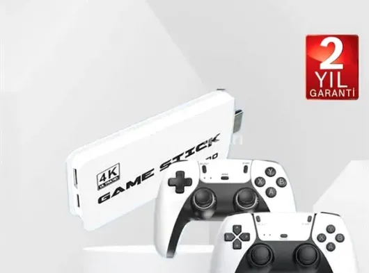 3D 4K 2000 Oyunlu Game Stick Oyun Konsolu Çift Konsol