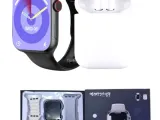 Akıllı Saat Gümüş Kasa Bluetooth Kulaklık Hediyeli Çok Fonksiyonlu İkili Set