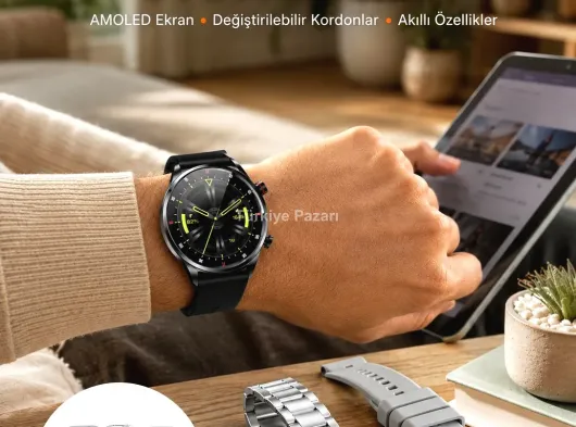 Çok Fonksiyonlu Akıllı Saat Bluetooth Bağlantılı Çağrı Cevaplayabilen Uzun Pil Ömrü Yeni Nesil
