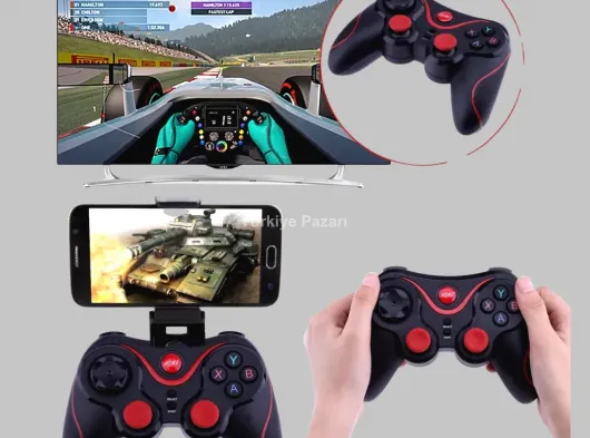 Kablosuz Bluetooth Oyun Kolu Mobil TV PC Uyumlu Ergonomik Tasarım
