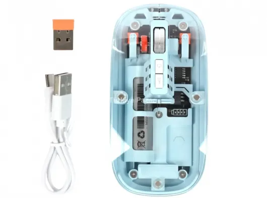 800 1600 DPI Ayarlanabilir Mavi Kablosuz Mouse Pilli